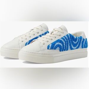 Soludos Women’s Ibiza Platform Psychedelic Spiral Marine Blue Size 7.5 New